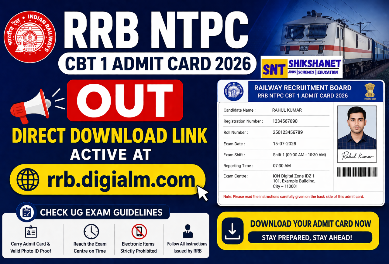 RRB NTPC CBT 1 Admit Card 2026